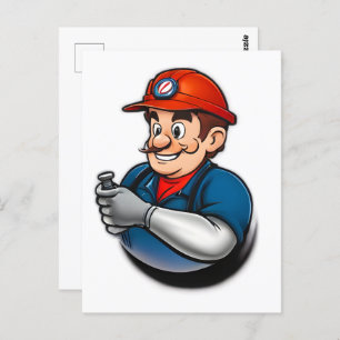 plumbing services logo postcard