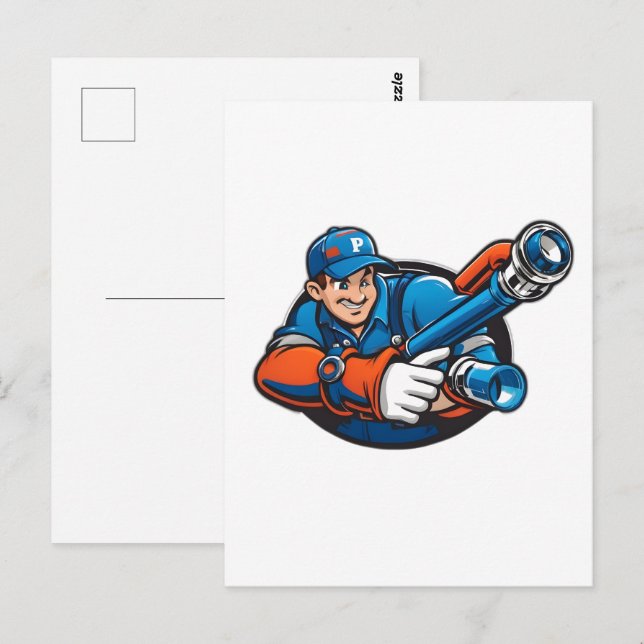 plumbing services logo postcard (Front/Back)
