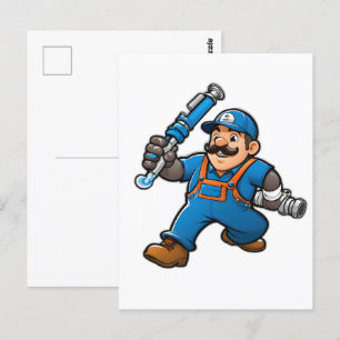 plumbing services logo postcard