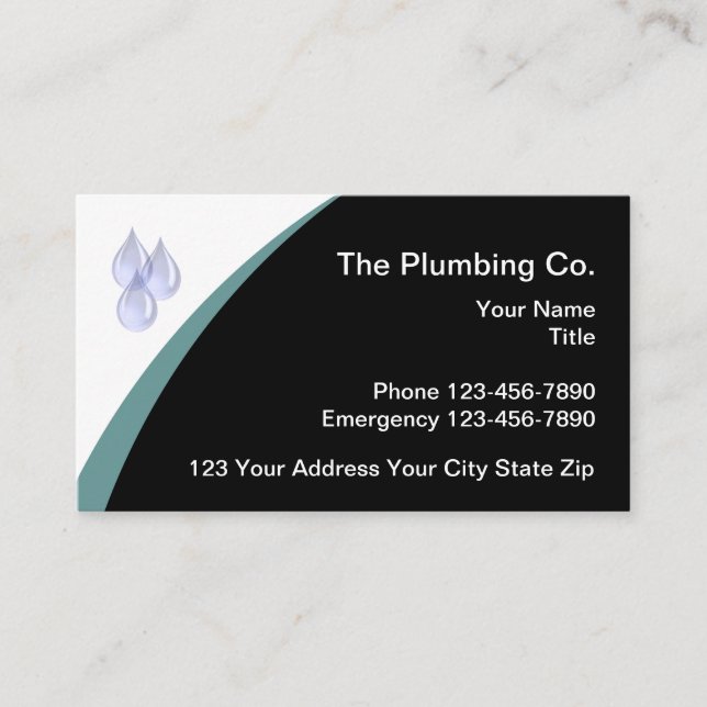 Plumbing Services Modern Design Business Card (Front)