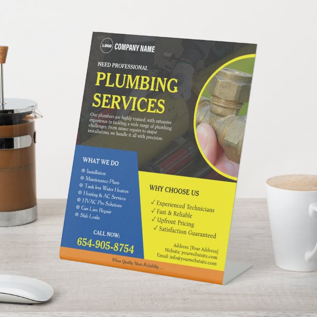 Plumbing Services Pedestal Sign (In SItu)