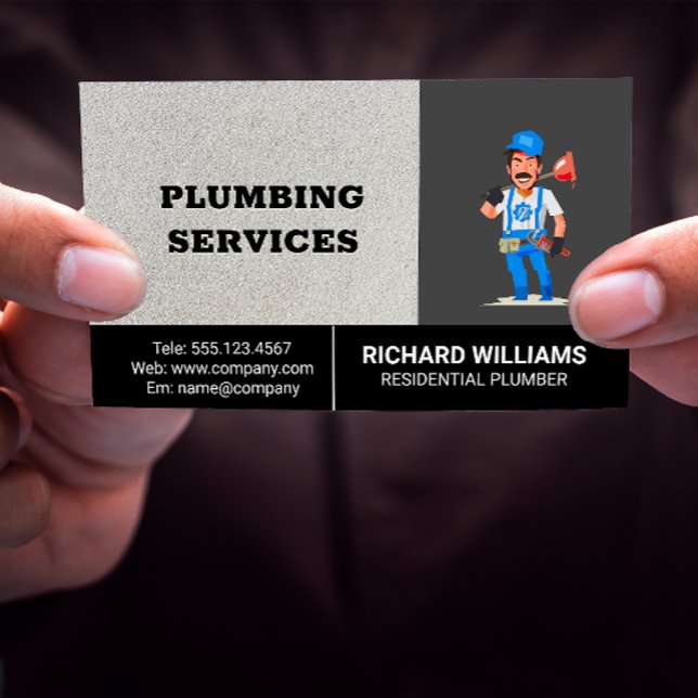 Plumbing Services | Plumber Man Business Card (Creator Uploaded)