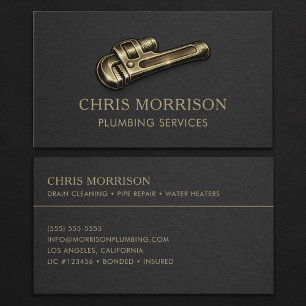 Plumbing Services Wrench Professional Business Card