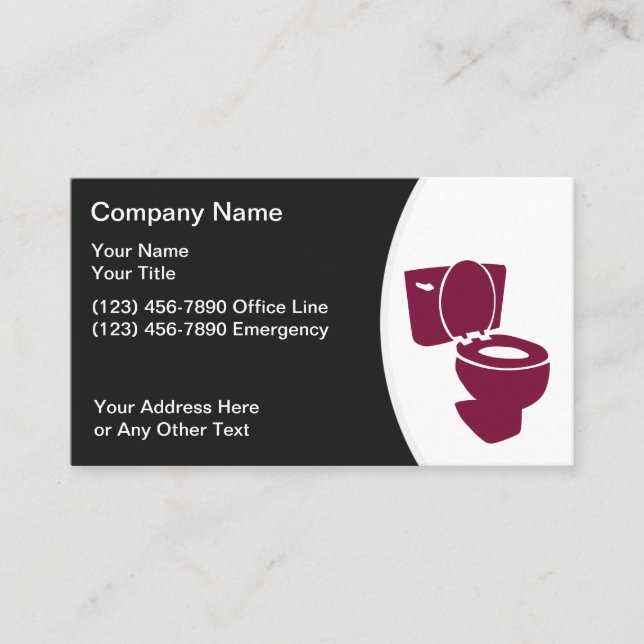 Plumbing Toilet Graphic Business Card (Front)