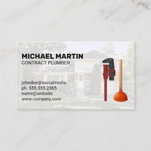 Plumbing Tools   Residential   Blue Collar Work Business Card