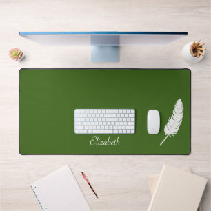 Plume blanche de cygne & calligraphie script sur f