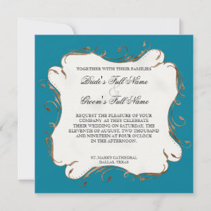 Plume de paon en torrents - Faire-part de mariage