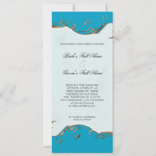 Plume de paon en torrents - Faire-part de mariage