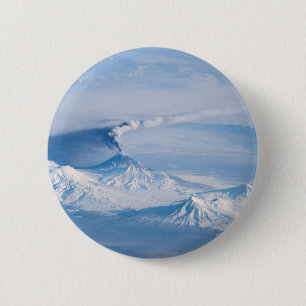 Plume Emanating From Kliuchevskoi Volcano. 2 Inch Round Button
