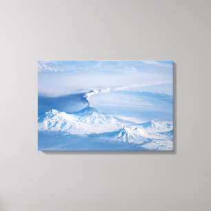 Plume Emanating From Kliuchevskoi Volcano. Canvas Print