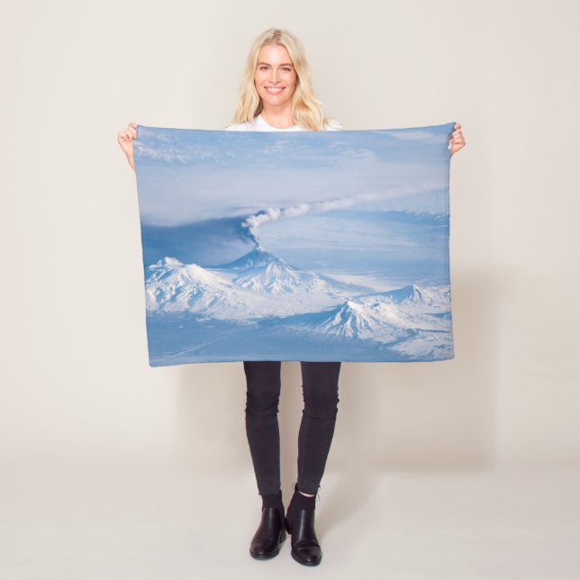 Plume Emanating From Kliuchevskoi Volcano. Fleece Blanket (In Situ)