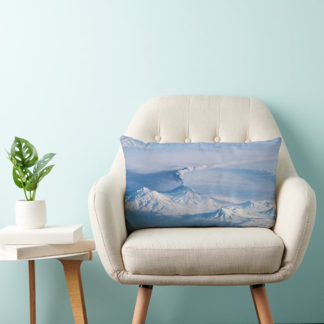 Plume Emanating From Kliuchevskoi Volcano. Lumbar Pillow (Chair)