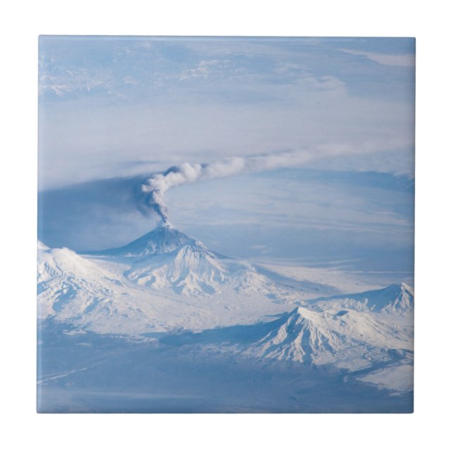 Plume Emanating From Kliuchevskoi Volcano. Tile (Front)