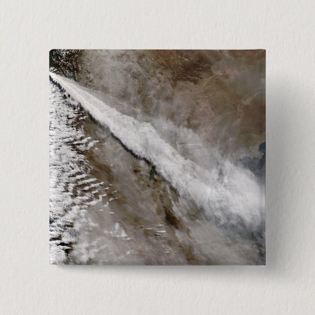 Plume from eruption of Chaiten volcano, Chile 2 Inch Square Button (Front)