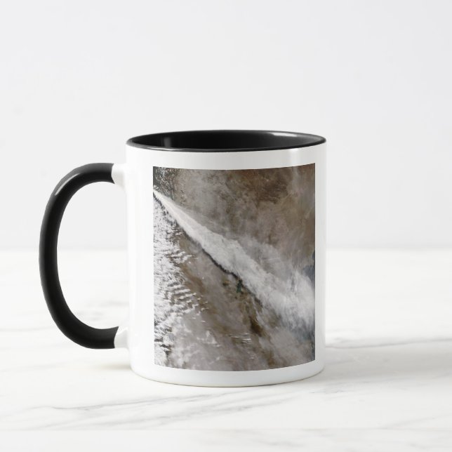 Plume from eruption of Chaiten volcano, Chile Mug (Left)