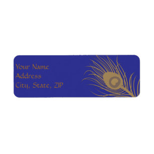 Plume Peacock en or et bleu marine
