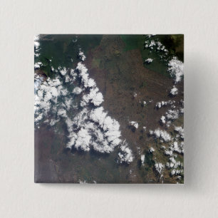 Plume rises from Nyiragongo Volcano in the DRC 2 Inch Square Button