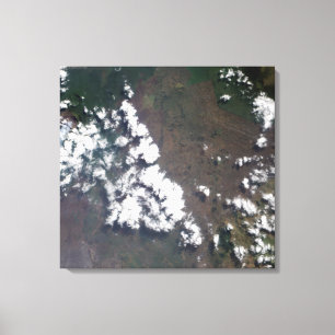Plume rises from Nyiragongo Volcano in the DRC Canvas Print