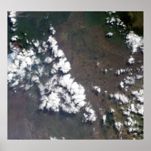 Plume rises from Nyiragongo Volcano in the DRC Poster
