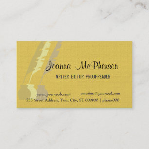 Plume Vintage Feather Quill Writing  Ink  Writer Business Card