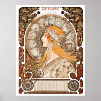 Plume Zodiac Woman by Alphonse Mucha – Art Nouveau
