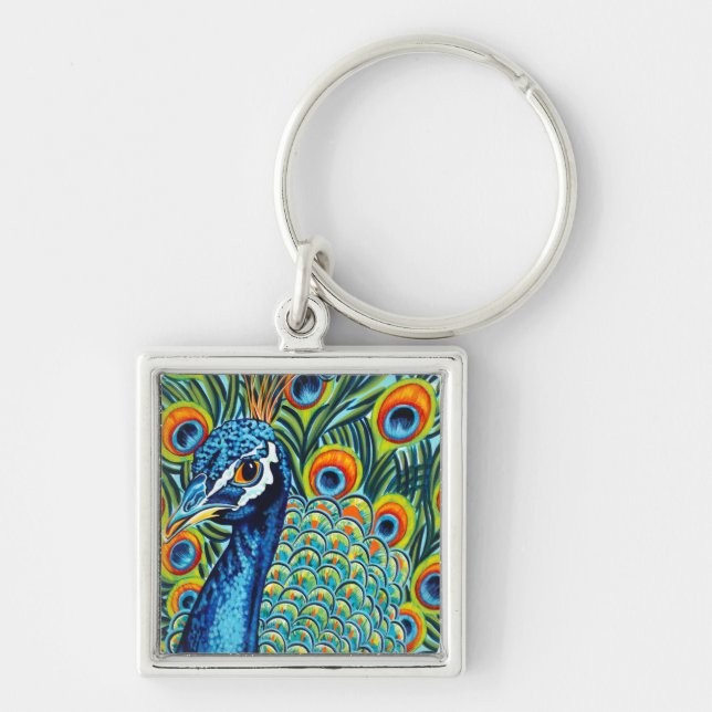 Plumed Peacock I Keychain (Front)