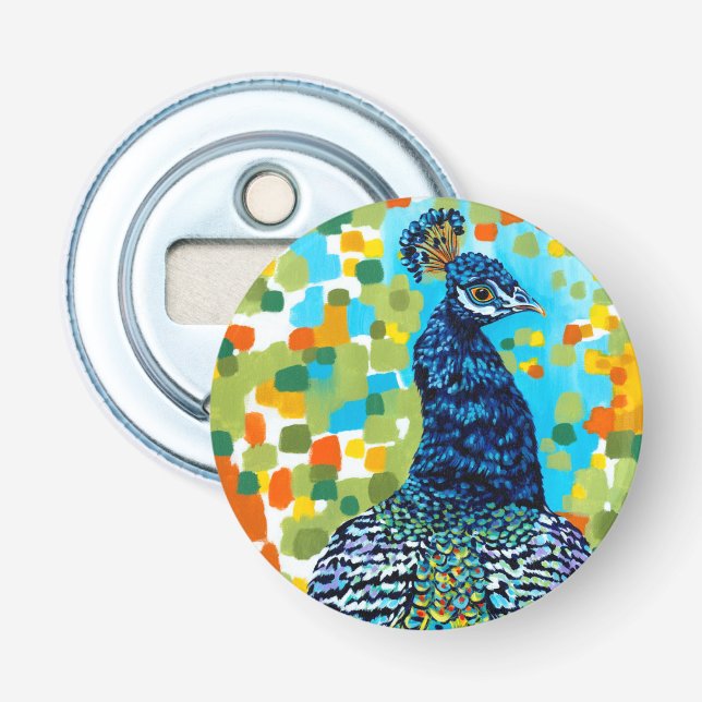 Plumed Peacock II Bottle Opener (Front)