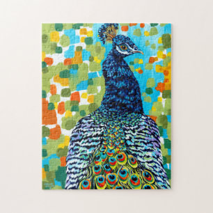 Plumed Peacock II Jigsaw Puzzle
