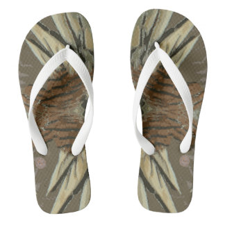 Plumed Whistling Duck design by Chrissy Wild. Flip Flops