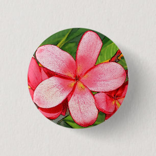 plumeria 1 inch round button