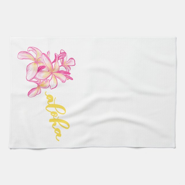 Plumeria Aloha Kitchen Towel (Horizontal)