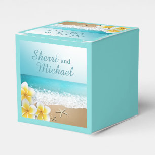 Plumeria Beach Tropical Island Wedding Favor Box