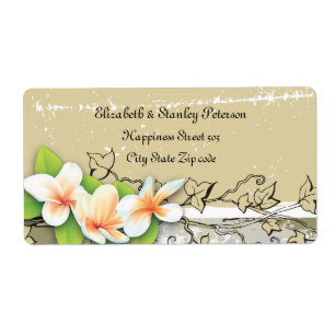 Plumeria blanche vintage et lierre beige mariage é