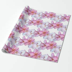 Plumeria Blooms in Pink Wrapping Paper