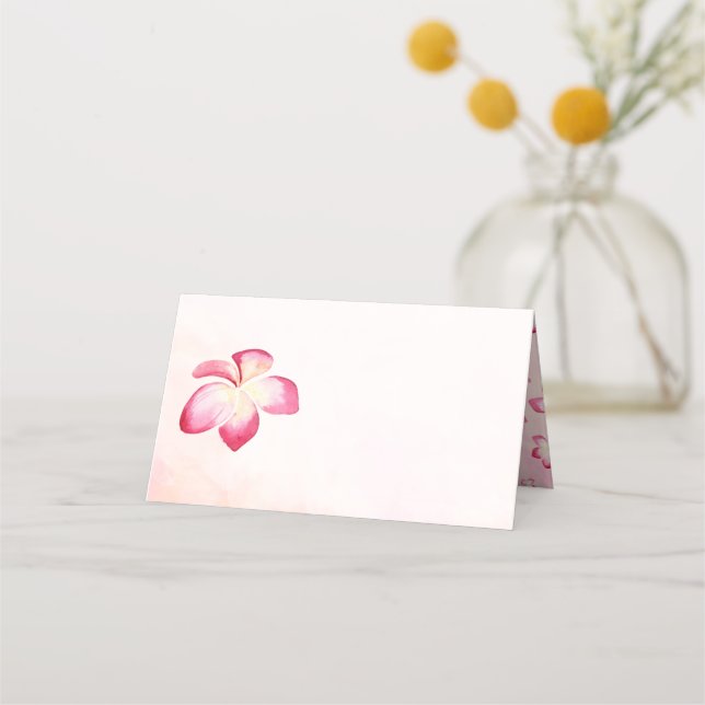 Plumeria coucher de soleil Aquarelle Noire Cartes  (Devant)