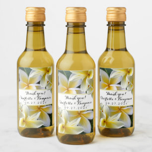 Plumeria Fleurs Mini Mariage Bouteille Étiquettes