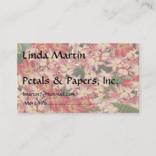 Plumeria Floral Botanical Flower Business Card