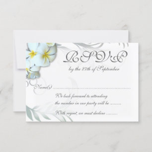 Plumeria Flourish RSVP Wedding Enclosure Card