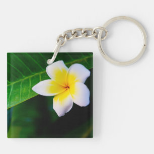 Plumeria Flower Photography Keychain