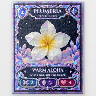 Plumeria Flower, Rainbow Foil Art Jigsaw Puzzle