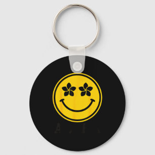 Plumeria flower smile aloha hawaii beach summer keychain