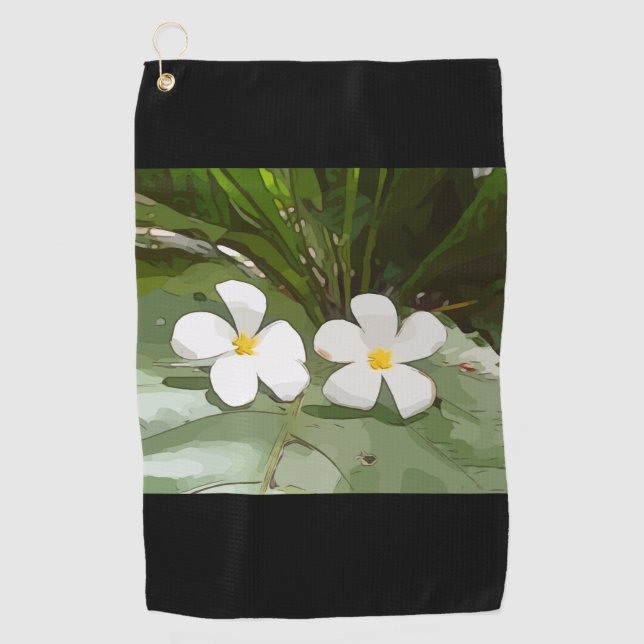 Plumeria flowers golf towel (Front)
