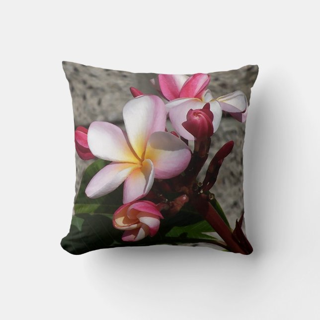 Plumeria Flowers Pillow (Front)