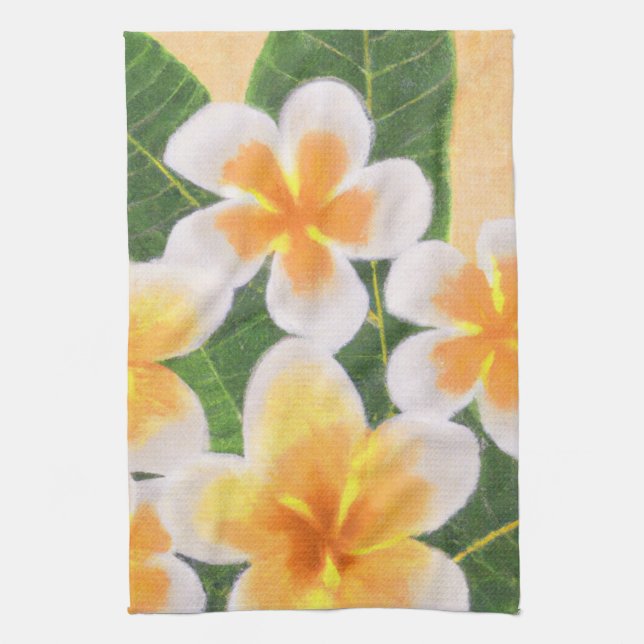 Plumeria Frangipani Cuisine tropicale serviette (Vertical)