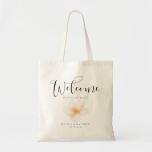 Plumeria Frangipani Flower Welcome Destination Tote Bag