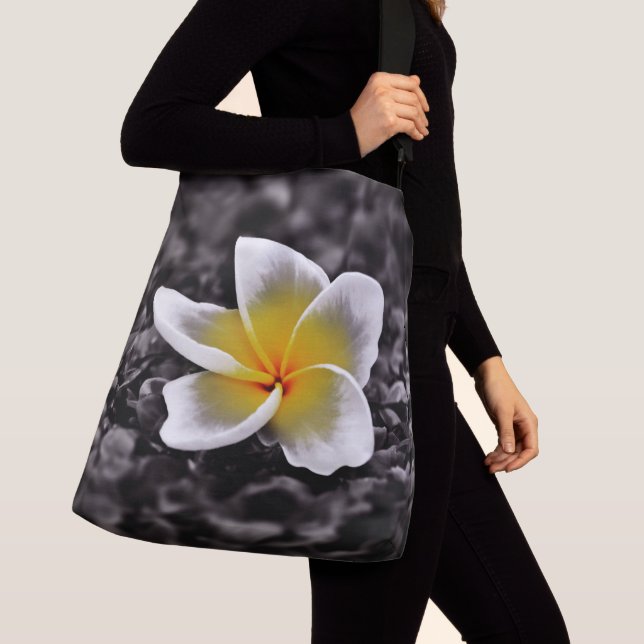 Plumeria Frangipani Hawaii Flower Crossbody Bag (Close Up)