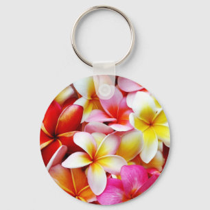 Plumeria Frangipani Hawaii Flower Customized Keychain