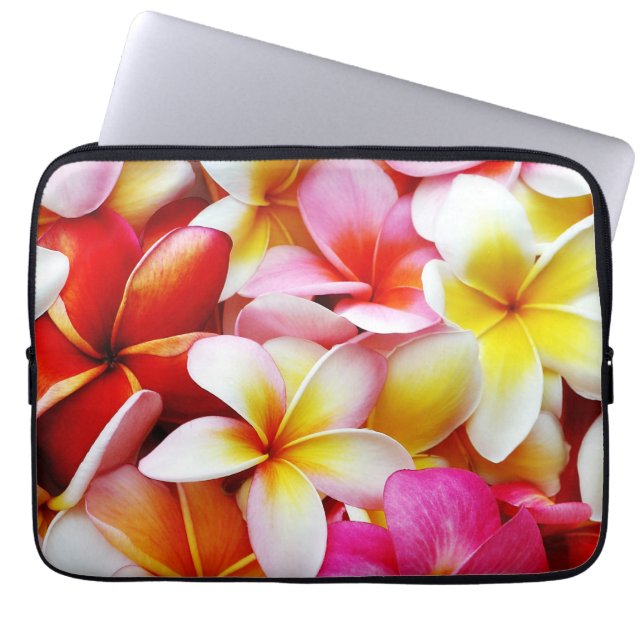 Plumeria Frangipani Hawaii Flower Customized Laptop Sleeve (Front)