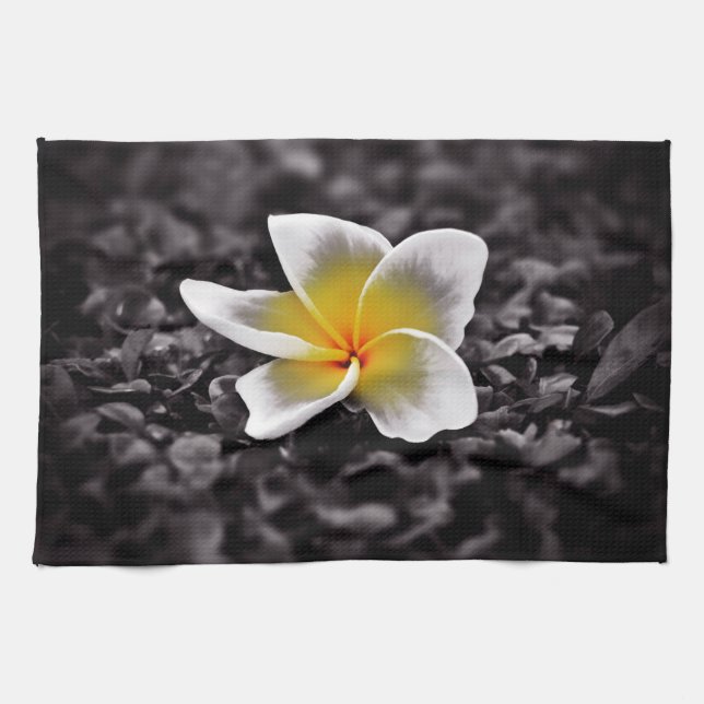 Plumeria Frangipani Hawaii Flower Kitchen Towel (Horizontal)