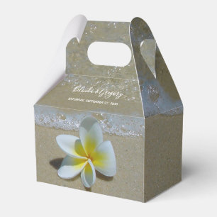 Plumeria Frangipani On Sand Wedding Favor Box